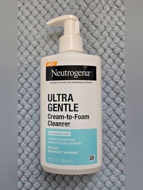 New Neutrogena Ultra Gentle Cream-to-Foam Cleanser 12oz